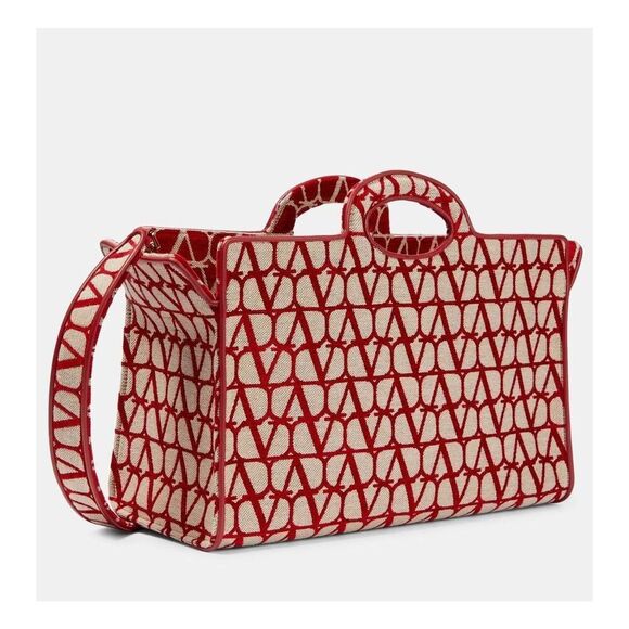 Valentino Garavani Le Troisième shopping bag Tote Toile Iconographe Red - Picture 3 of 8